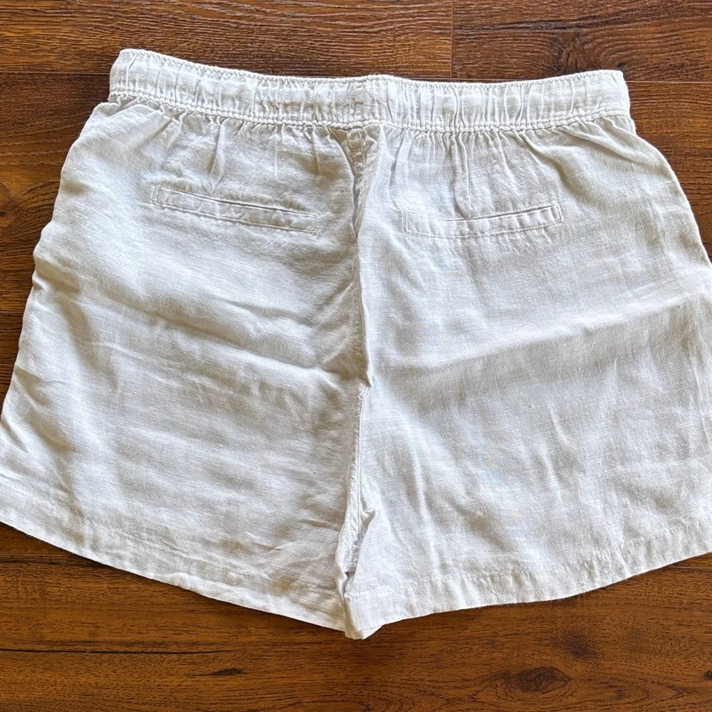 C&C California Cream/Tan High Waist Linen Drawstring Shorts size Large - Picture 3 of 3